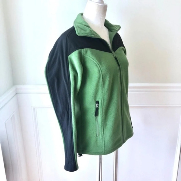 Columbia Jacket Full Zip Fleece Coat Green M - Picture 3 of 4